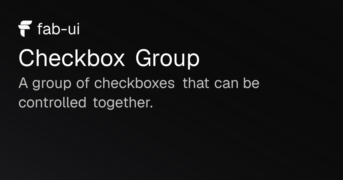Checkbox Group