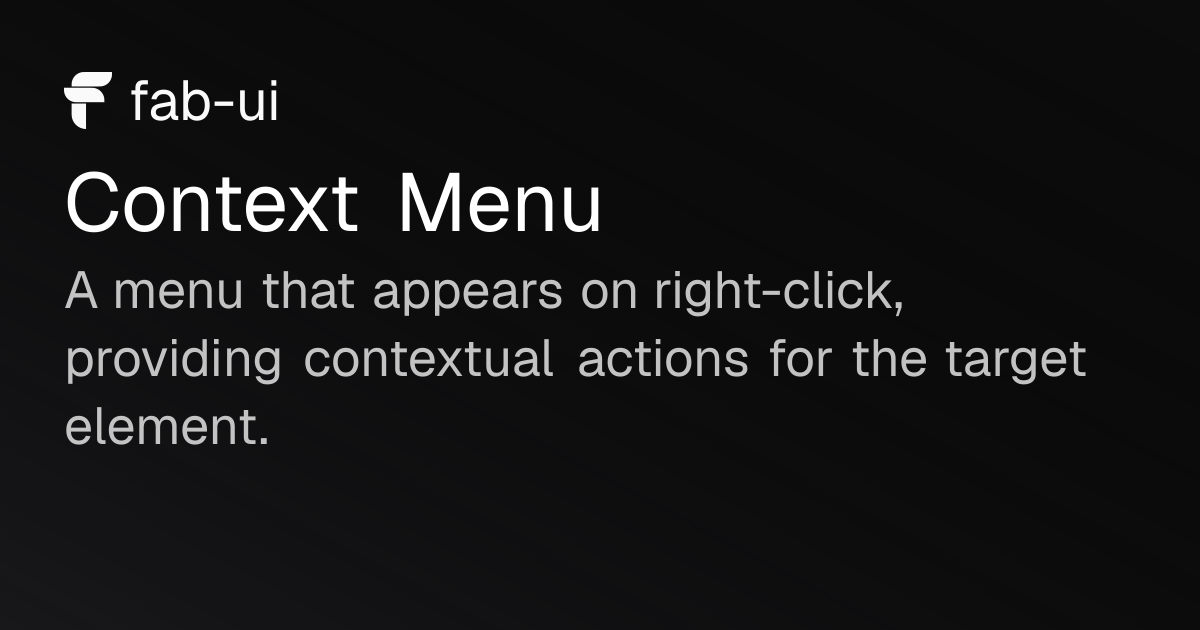 Context Menu